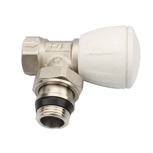 Válvula de radiador manual en ángulo con interfaz sellada niquelada para conectar el radiador de calefacción de tubería de plástico de aluminio - Product Image 3