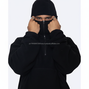 Stylish Unisex Winter Balaclava Hoodie New Custom Heavyweight <b>Sherpa</b> Warm Embroidered Pocket Design Hooded Collar Loose Fit Men - Product Image 1