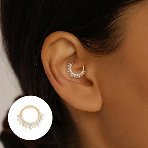 CANNER Pendientes de Aro de Oro de 18K con Perlas de 8mm para Mujer, Plata de Ley 925, Hipoalergénicos, Joyería para Piercing de Cartílago, Oreja, Nariz - Product Image 6