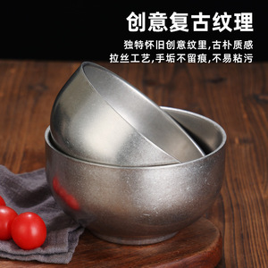 Stainless Steel Rice Bowl Double Walled 304 Food Grade For Noodle Soup Kimchi Lunch Dishware - Product Image 4