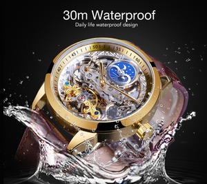 Forsining Moon Phase-reloj impermeable para hombre, automático, mecánico, venta al por mayor, <span class=keywords><strong>2021</strong></span> - Product Image 6