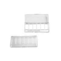 Boîte vide rectangulaire transparente 6 couleurs pour fards à paupières et blush, en plastique, portable, pour sous-emballage DIY, échantillon, directement de l'usine