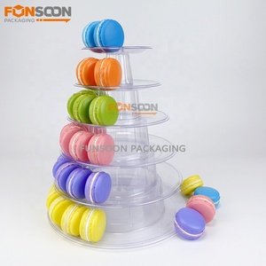 Soporte de exhibición de plástico transparente de 6 niveles para macarons, postres y galletas, ideal para eventos y fiestas. - Product Image 2