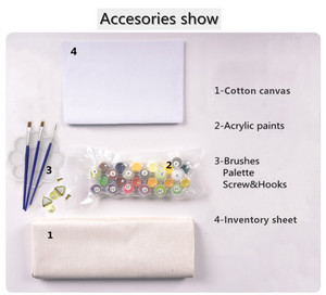 Kit di Pittura a Numeri E-9631, Dipinto a Olio di Paesaggio, Decorazione Murale e per Mobili - Product Image 4