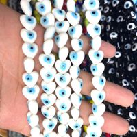 Perles de verre de murano Millefiori faites à la main pour la fabrication de bijoux DIY (cœur mauvais œil)