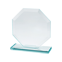 Trophée en verre cristal de jade blanc Pujiang avec logo personnalisé imprimé UV et gravure pour événements