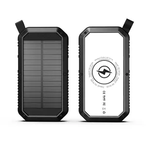 Huaming Trendy Gadgets Solar Power Bank 10000mah Camping Solar products 2023 Slim Business Torch Type C Port