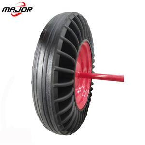 Ruedas de caucho macizo <span class=keywords><strong>con</strong></span> llanta de acero y de <span class=keywords><strong>eje</strong></span> para <span class=keywords><strong>carretilla</strong></span> de la fábrica de china - Product Image 1