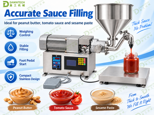 Machine de remplissage semi-automatique pour beurre de cacahuète, sauce tomate, sauce chili, pâte de sésame, confiture et pâtes épaisses - Product Image 6
