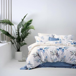 Bộ Đồ Giường Đơn In Hình Lá Nhuộm Màu Xanh - Product Image 1