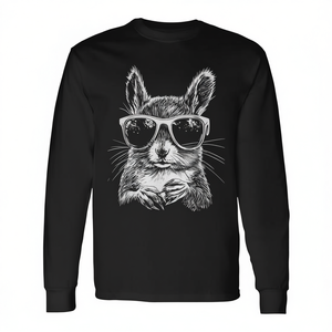 Camiseta de manga larga con estampado de ardilla, color negro, unisex, talla para adultos M L XL XXL - Product Image 2