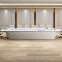 Table de conférence modulaire extensible de luxe, design moderne laqué, pieds en bois, taille personnalisée, mobilier de bureau, bureau à domicile