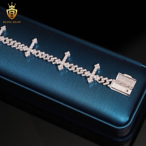 Bracciale a catena cubana con croce in argento sterling 925 da 6 mm, stile hip hop, per uomo e donna, con moissanite VVS1, certificato GRA - Product Image 4