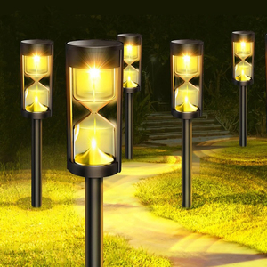 Lampe solaire en forme de sablier, étanche IP65, lumière de jardin à LED clignotante, pour aménagement paysager extérieur, jardin, patio - Product Image 1