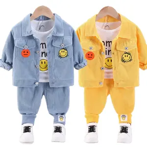 Hot Sale Boy's Clothing Sets Autumn Toddler Baby Suits Wholesale Kids Clothes T-shirt+pants+coat 3 Piece Set