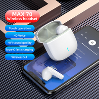 Casque sans fil TWS semi-intra-auriculaire avec puce 5.4, qualité sonore HlFl, voix HD, étanche IPX-4, pour téléphone et ordinateur