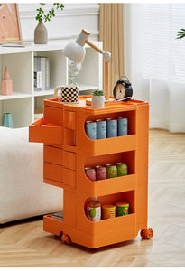 Precio DE LA FUENTE Nuevo Diseño 3 capas ABS Carro rodante Estante multifuncional con ruedas Color naranja - Product Image 5