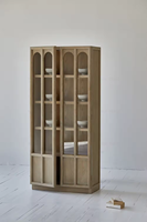 Vitrine moderne vintage en verre de ferme japonaise Chêne Bois Pin Maison Salon Salle à manger Hôtels Halls Meubles