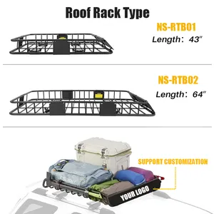 64" L X 39" W X 6' H Hot Sale Cargo Luggage Basket Rack Carrier Rooftop For Car Suv Van Pick Up Truck Vehicle