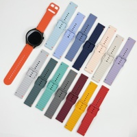 Bracelet en gel de silicone compatible avec Galaxy Watch 4/5/6/7, modèle universel 20 mm/22 mm, design cousu à motif ondulé à tête plate, coloré