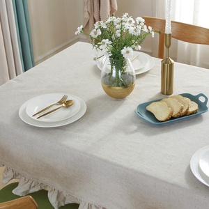 <span class=keywords><strong>Servilletas</strong></span> <span class=keywords><strong>de</strong></span> Lino Natural Personalizadas, 55% Lino, 45% Algodón, Mantel <span class=keywords><strong>de</strong></span> Lino con Volantes, Mantel Individual para Cena - Product Image 6