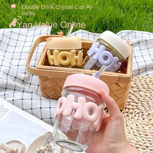 แก้วน้ำดื่มคู่แบบพกพาแก้วโซ่ไข่มุก<span class=keywords><strong>สวย</strong></span>งามสูงถ้วยใส่<span class=keywords><strong>นม</strong></span>สำหรับใช้ในบ้าน - Product Image 1