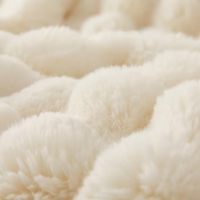 Couverture polaire douillette 350g, taille double, en microfibre pelucheuse, pour salon et chambre à coucher