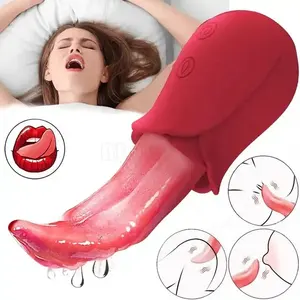 Dearjoyee Hot Selling Masturbator Rose Tongue Vibrator Licking Sucking Vibrator Clit Sucker Clitoral Stimulator