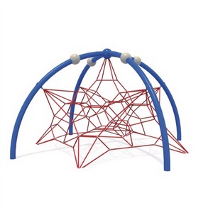 Structure de jeu triangulaire noire de haute qualité avec toboggan orange, balançoires, <span class=keywords><strong>zone</strong></span> d'escalade et tabourets champignons pour parc - Product Image 3