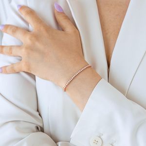 Pulsera de tenis de moissanita de 2 mm con 4 puntas, redonda, moderna, unisex, con brillo de moissanita, duradera, MOQ bajo, premium - Product Image 4