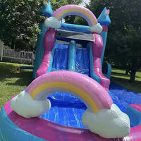 Structures gonflables arc-en-ciel pour l'extérieur, château gonflable d'intérieur pour enfants, toboggan gonflable pour fête