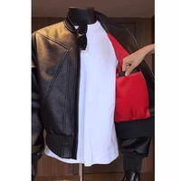 Blouson court slim style américain pour homme, en polyester patchwork, collection automne, haut de gamme, tendance et élégant, style uniforme de baseball, en promotion