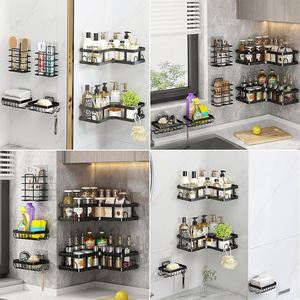 Updated Reusable Adhesive Wall Shower Caddy Basket Stainless Steel Adhesive <b>Corner</b> Shower Caddy 5 Pack with Hooks - Product Image 5