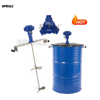 Mélangeur pneumatique SPRALL 60 gallons à plaque horizontale inclinée pour peintures, liquides vaisselle, savons et émulsions