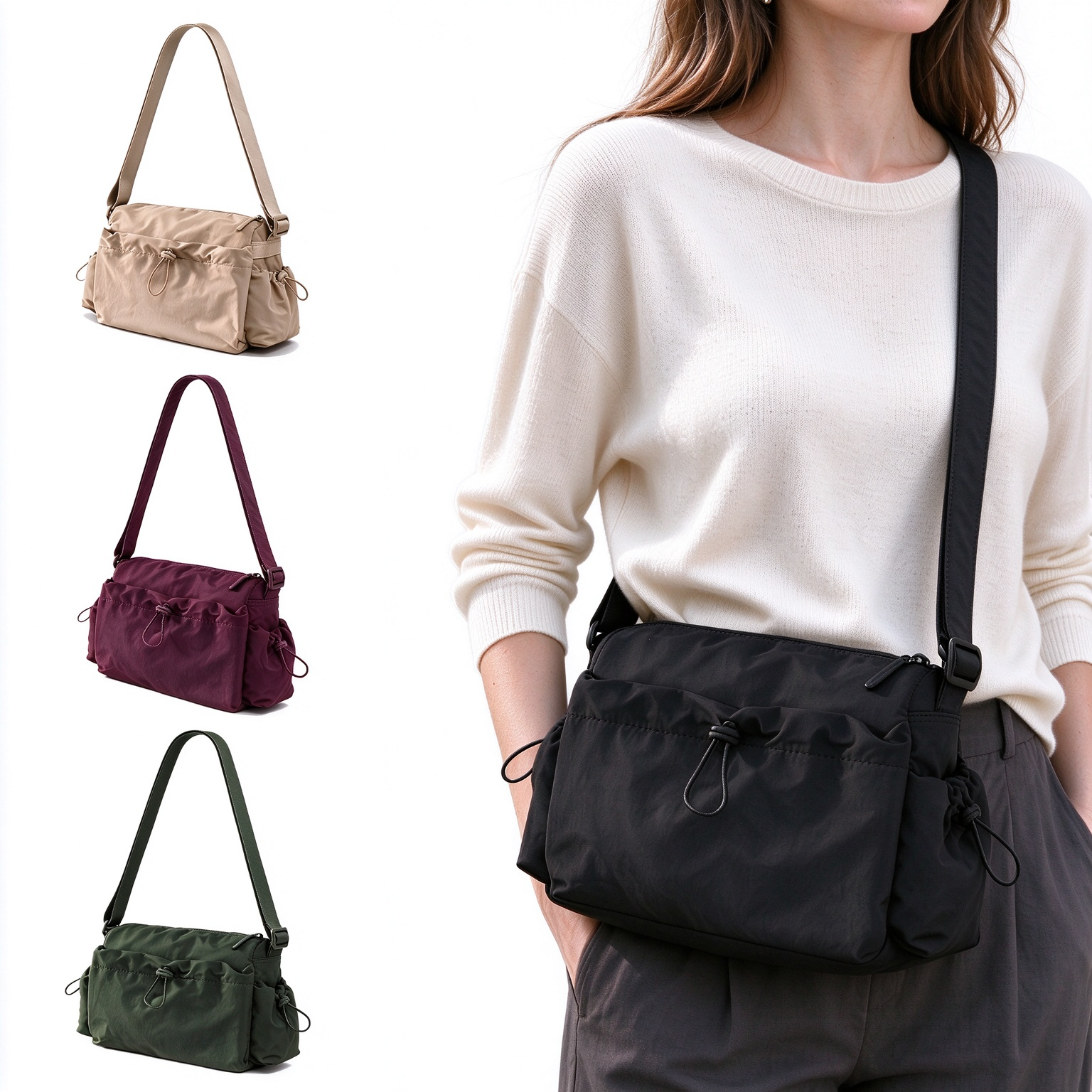 Women Large Capacity Nylon Shoulder Bag