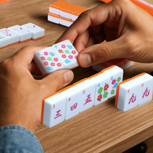 Set di Mahjong Americano di Lusso Personalizzato a 4 Strati in Acrilico Arancione, Gioco da Tavolo per 4 Giocatori, OEM ODM - Product Image 4