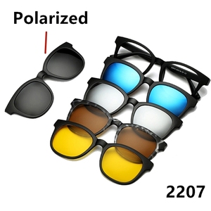 DLC2208 PC Lunettes de soleil polarisées Miroir Lunettes de vision nocturne 5 en 1 Clip magnétique sur lunettes de soleil pour hommes Clip En Gafas De Sol - Product Image 6