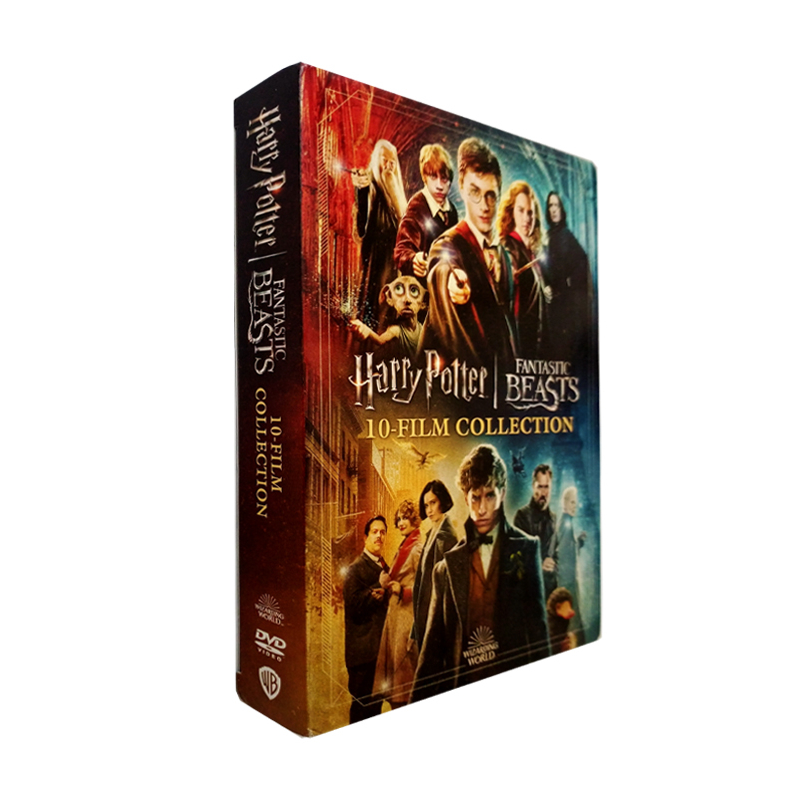 Mundo wizarding 10-coleção de filmes 10dvd, discos harry porteiro & beasts fantásticos crianças filme fonte de fábrica 100% nova condição