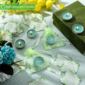 Bomboniere per Baby Shower, Candele Senza Profumo per Festa di Rivelazione del Sesso, Sacchetti in Organza Trasparente e Biglietti di Ringraziamento, Accessori per Feste - Product Image 4