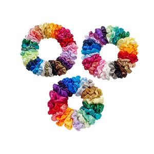 Nouveaux Chouchous en Soie Couleurs Arc-en-ciel Tendance, Élastiques Antidérapants pour Cheveux, Accessoires en Tissu pour Filles, Idéal Cadeau - Product Image 1
