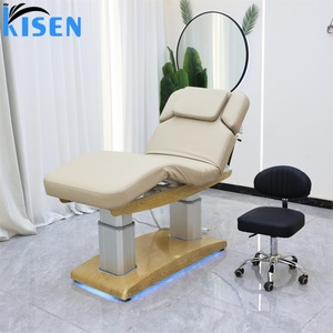 Table de massage électrique réglable à distance Kisen, beige, blanc, noir, durable, pour salon de beauté, extension de cils, tatouage, clinique - Product Image 4