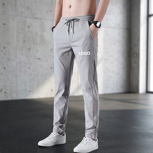 Pantalon décontracté élastique en soie glacée pour homme, léger, respirant, coupe droite, taille mi-haute, idéal pour le sport et le travail en été - Product Image 3