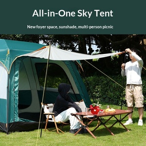 <span class=keywords><strong>Toldo</strong></span> de Camping Grande para Exteriores, Transpirable, con Protección Solar, Impermeable, de Doble Capa, Dos Habitaciones, 8-12 Personas, 3-5 Personas, Dos en Uno - Product Image 2