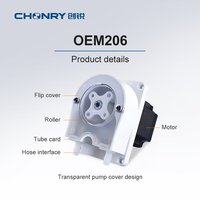 Pompe péristaltique électrique OEM206/WP300 avec sortie de 4 mm, moteur DC, distributeur de détergent à lessive et de produits chimiques, personnalisable, support OEM
