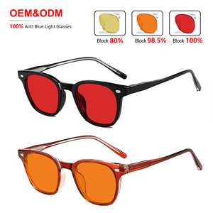 <span class=keywords><strong>Gafas</strong></span> Unisex con Protección Anti-Luz Azul, Lentes Grises, Montura Completa, Patrón Geométrico, Logotipo Personalizado de Marca OEM, Bloqueo del 84%, 100%, 97%, Venta al Por Mayor - Product Image 1