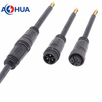 AOHUA M25 2 ~ 9Pin connecteur de câble pré-moulé 300V 25A connecteur d'alimentation en plastique IP68 éclairage Led étanche mâle femelle prise