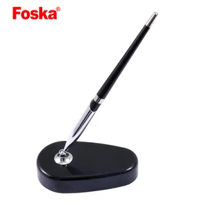 Foska Office Plastic Metal Table ball point pen with sticker Office Table Pen