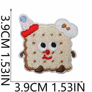 New Cute Iron on Embroidery Cookie Bread Biscuit Dumpling Donut Patch for Decoration - Product Image 5