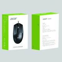 OMW910 1200 DPI Optical Wired Mouse Matte Black Gaming Style USB Compatible Laptop Chromebook Notebook for Left Right Hand Use