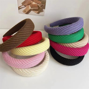 Diademas de Moda Otoño-Invierno para Mujer, Lisas, Anchas, Gruesas, de Esponja, Tejidas <span class=keywords><strong>y</strong></span> Trenzadas - Product Image 1